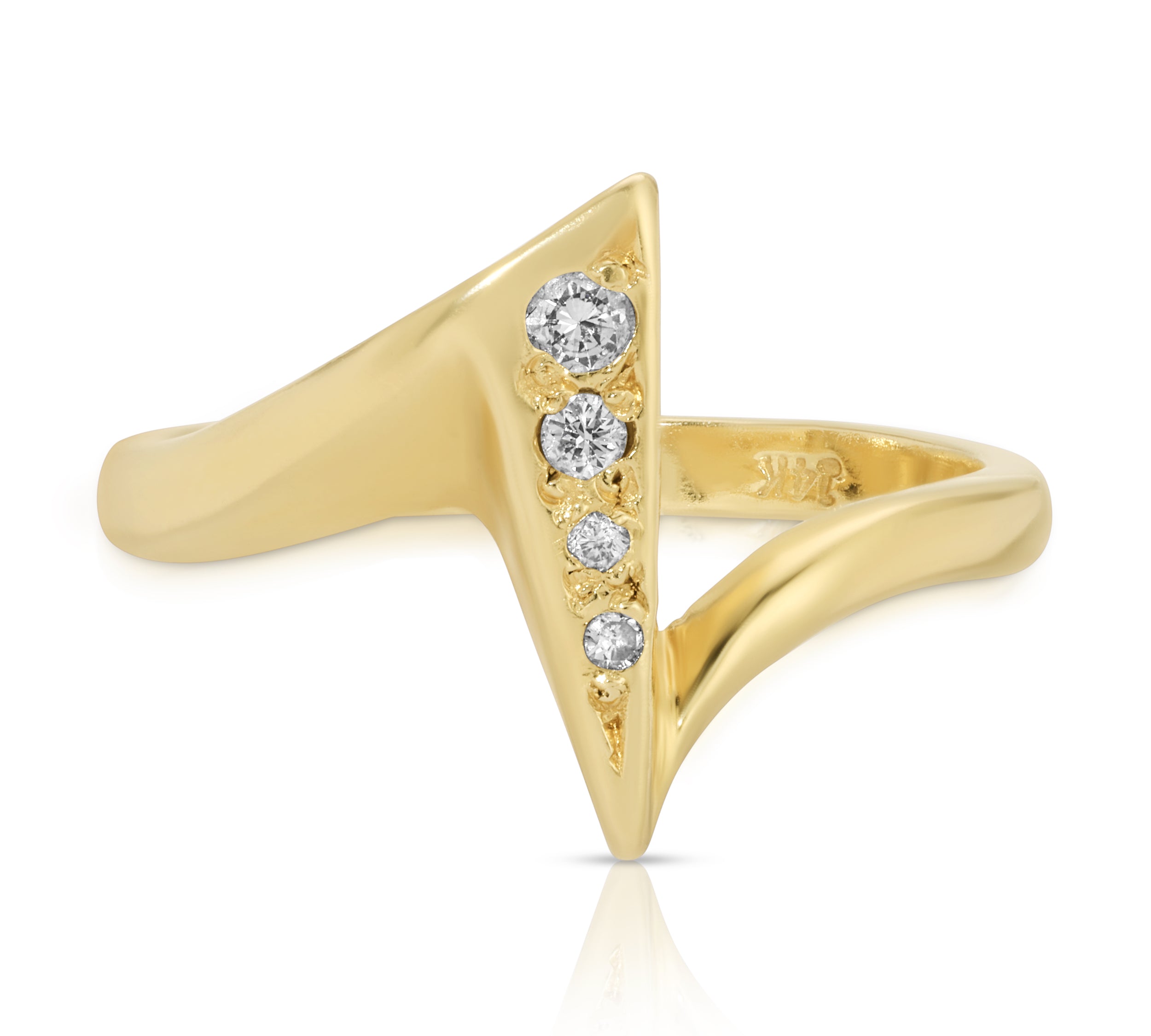 Zig-Zag Diamond Heartbeat Ring Rings Roseark Vintage   