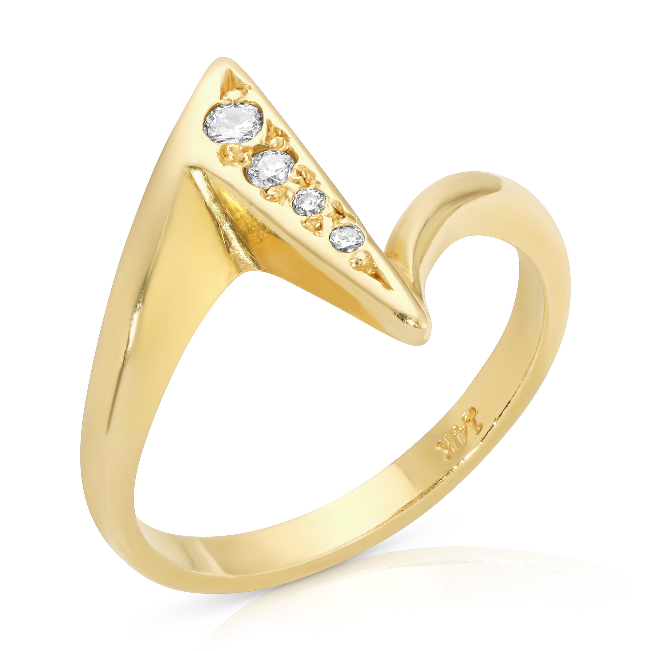 Zig-Zag Diamond Heartbeat Ring Rings Roseark Vintage   