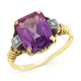 Estate 1940s Amethyst Cocktail Ring Cocktail Roseark Vintage   