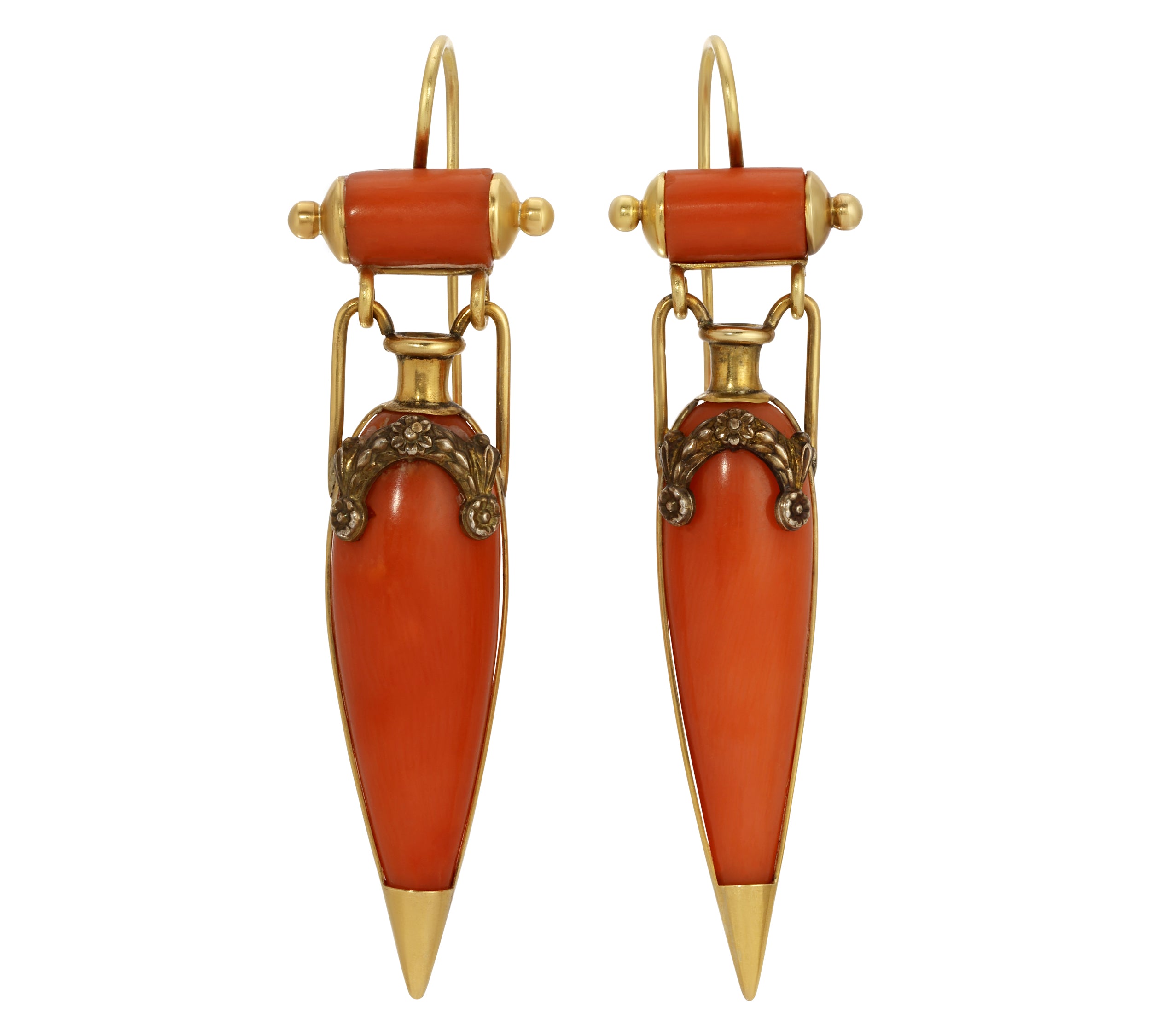 1900s Coral Edwardian Earrings Earrings Roseark Vintage   