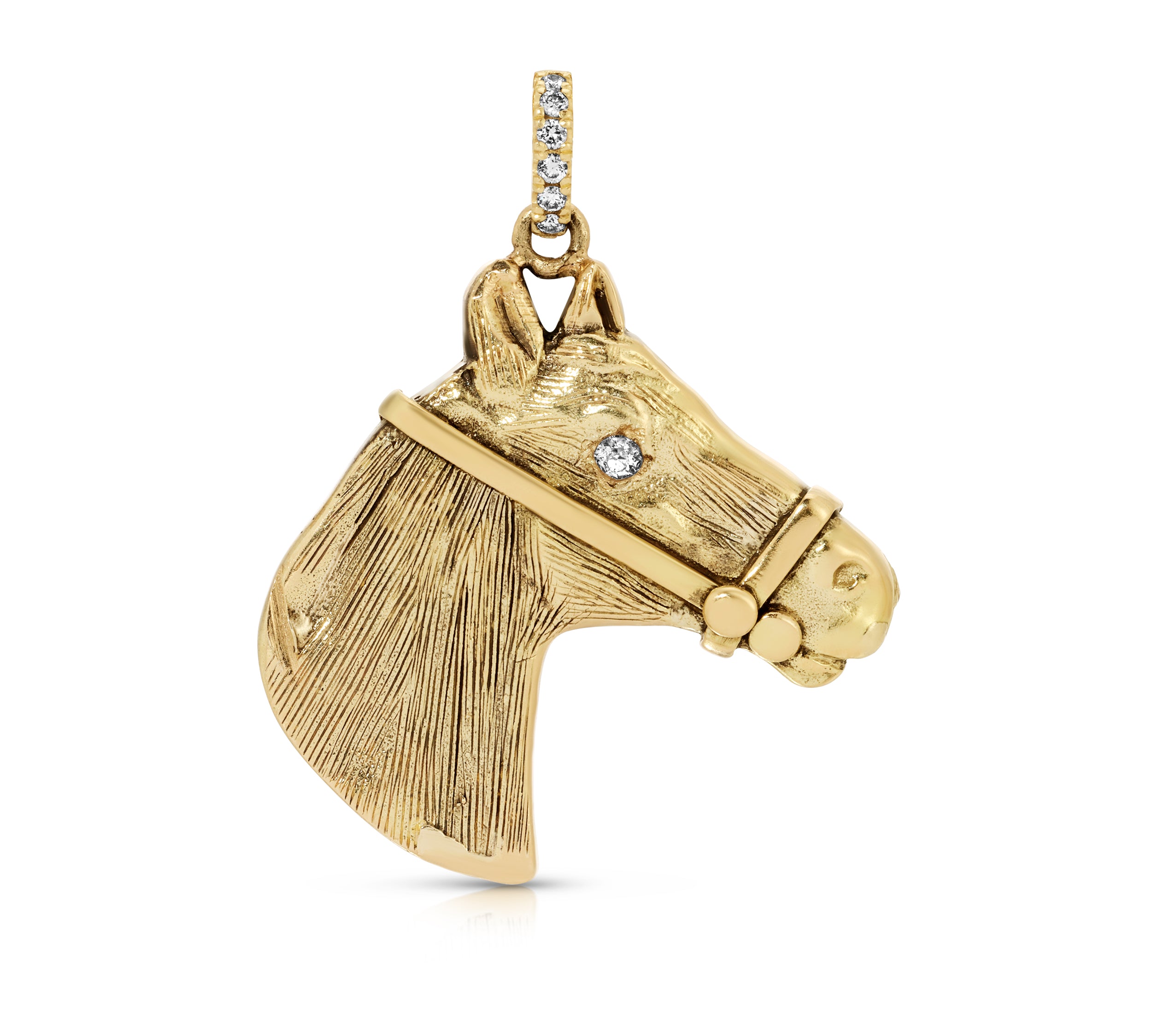 Estate Horse Pendant with Diamond Eyes Pendant Roseark Vintage   