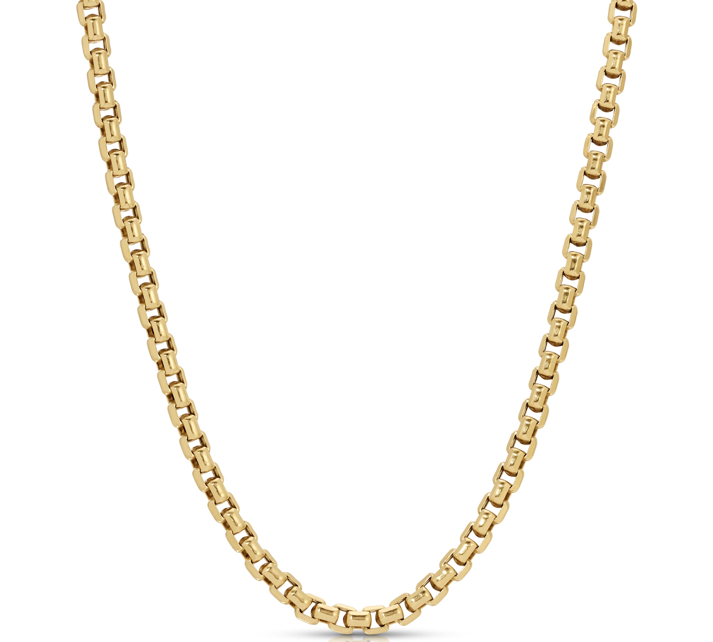 Deux Rounded Box Chain Chain Necklace Roseark Deux   