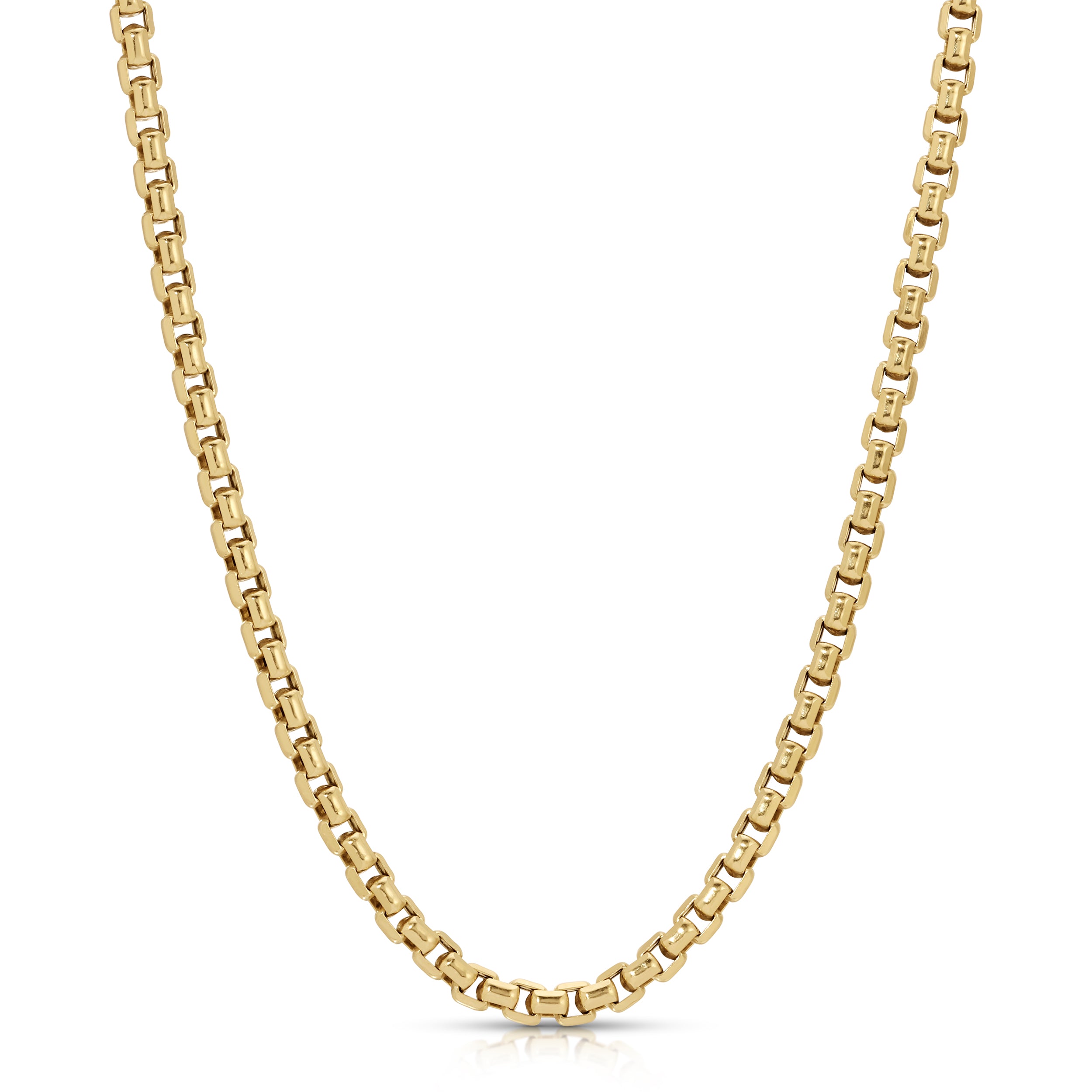 Deux Rounded Box Chain Chain Necklace Roseark Deux   