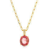 Tourmaline Pendant Necklace with Diamond Bale Pendant Roseark Jewelry   