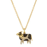 Black+White Diamond Cow Charm Necklace Necklaces Roseark Deux   