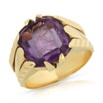 Victorian Amethyst Intaglio Portrait Ring Rings Roseark Vintage   