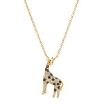 Black+White Diamond Giraffe Charm Necklace Necklaces Roseark Deux   