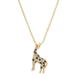 Black+White Diamond Giraffe Charm Necklace Necklaces Roseark Deux   