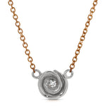 Rosebud Necklace, Medium Necklace Roseark WGold Rose - RGold Chain