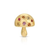 Multicolored-Stone Mushroom Stud Earrings Roseark Deux Single  