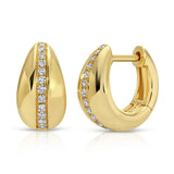 Diamond Line Huggie Huggie Earrings Roseark Deux Pair  