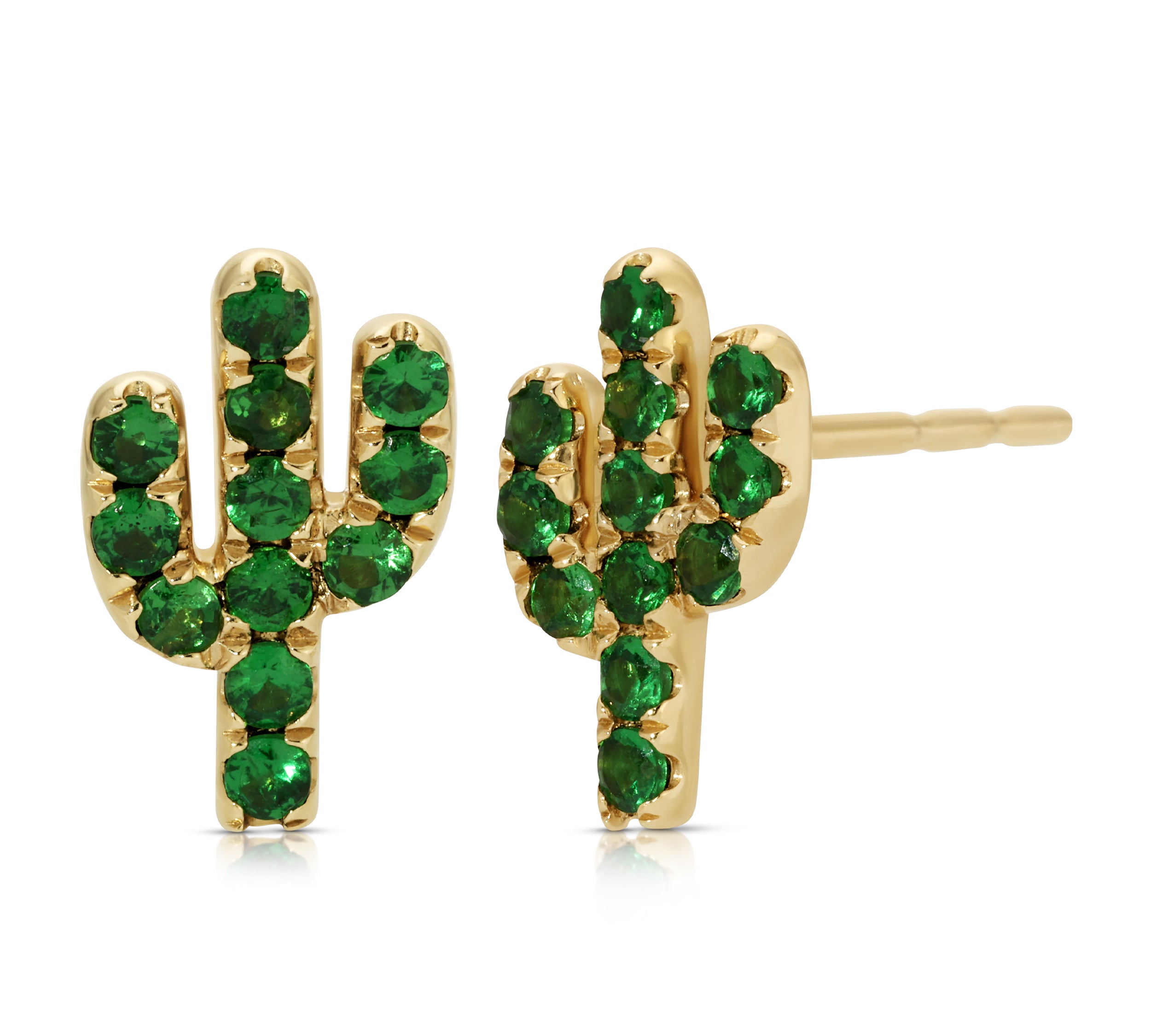 Mini Emerald Cactus Stud Stud Earrings Roseark Deux Pair  