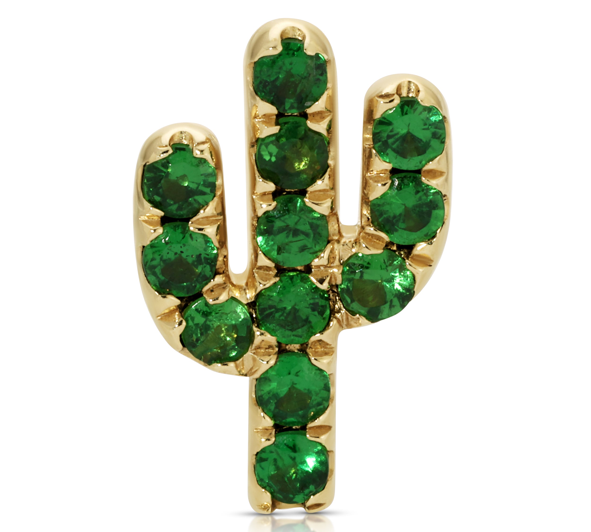 Mini Emerald Cactus Stud Stud Earrings Roseark Deux Single  