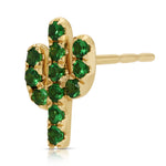 Mini Emerald Cactus Stud Stud Earrings Roseark Deux   