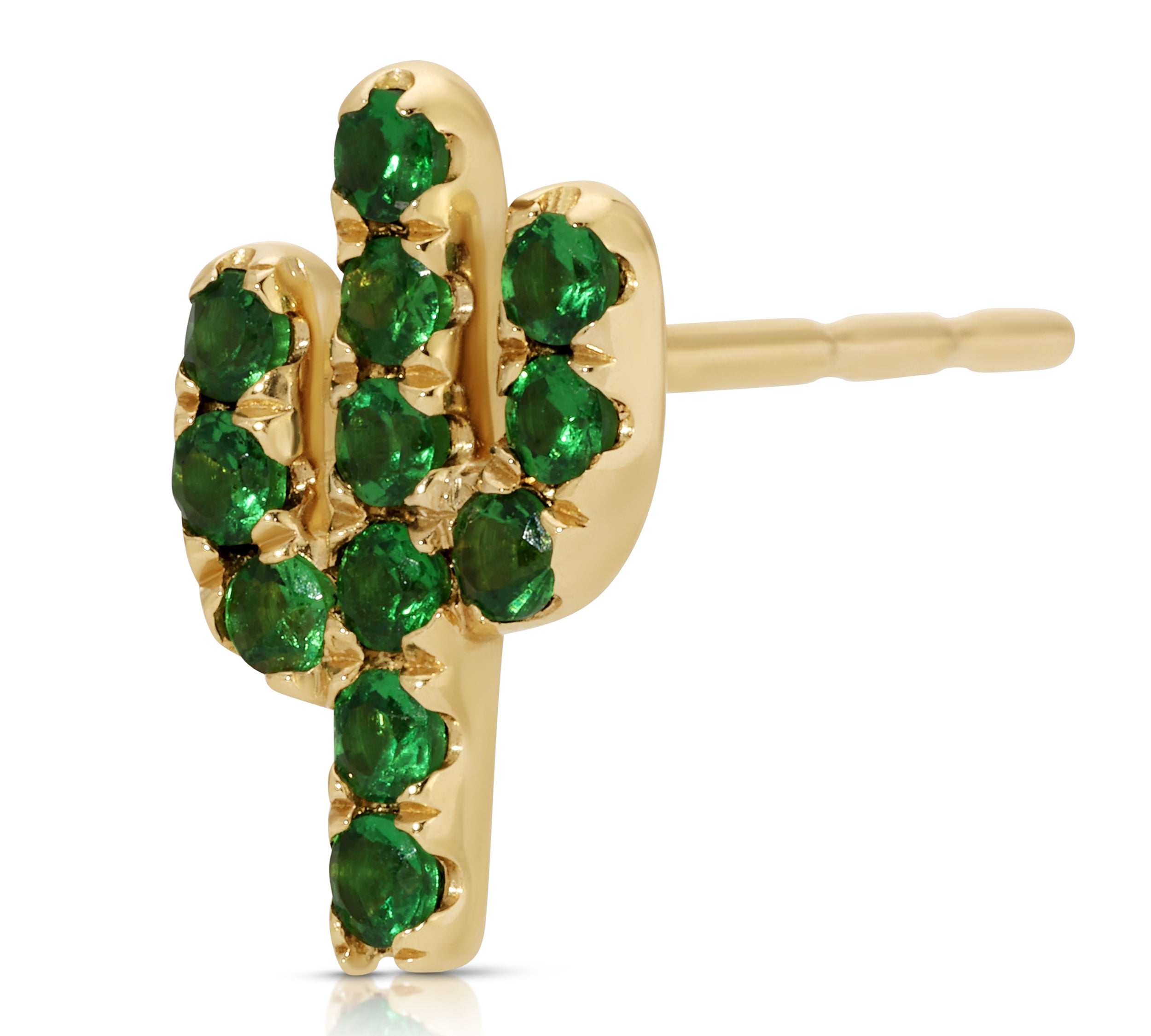 Mini Emerald Cactus Stud Stud Earrings Roseark Deux   