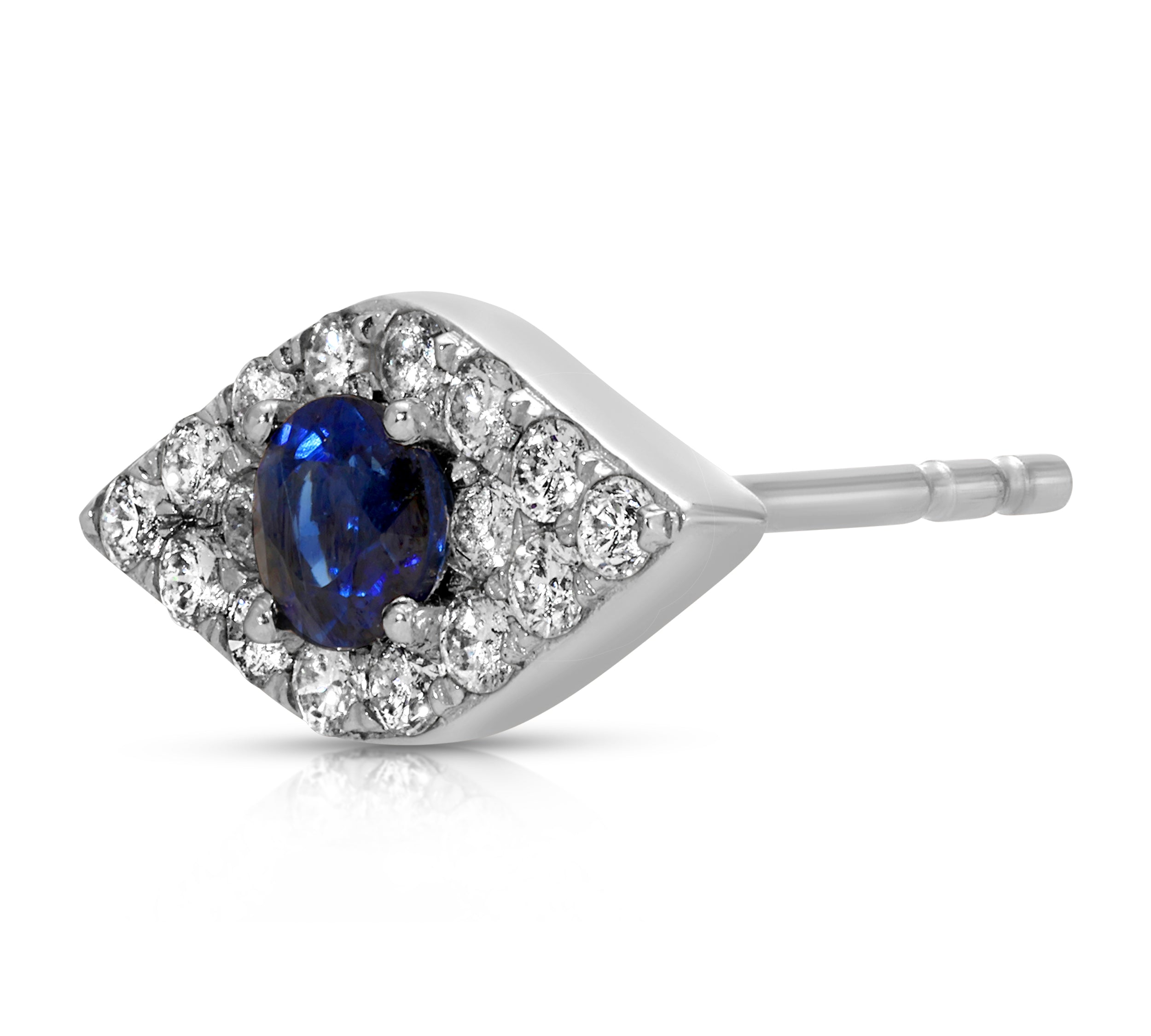 Pave Diamond Sapphire Eye Stud Stud Earrings Roseark Deux Single  