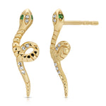 Diamond Snake Climber Stud with Emerald Stud Roseark Deux Pair  