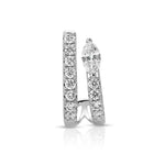 Marquis Diamond Pave Half-Hoop Hoops Earrings Roseark Deux Single Left  