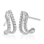 Marquis Diamond Pave Half-Hoop Hoops Earrings Roseark Deux Pair  