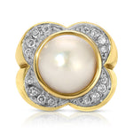 Estate Mabe Pearl Flower Cocktail Ring Cocktail Ring Roseark Vintage