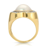 Estate Mabe Pearl Flower Cocktail Ring Statement Ring SA Estate   