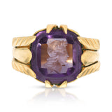 Victorian Amethyst Intaglio Portrait Ring Rings Roseark Vintage   