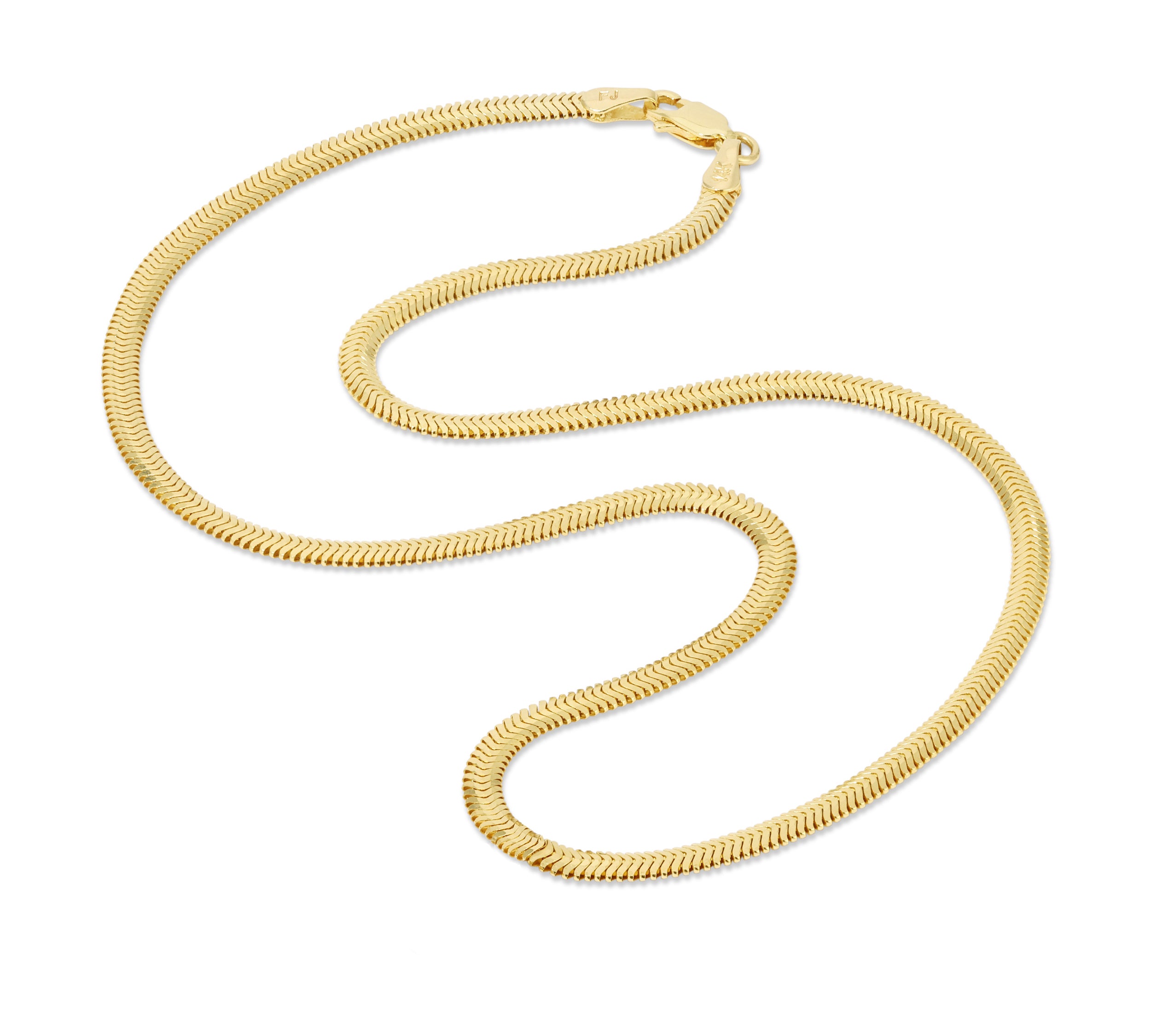 Deux Flat Snake Chain Chain Necklace Roseark Deux   