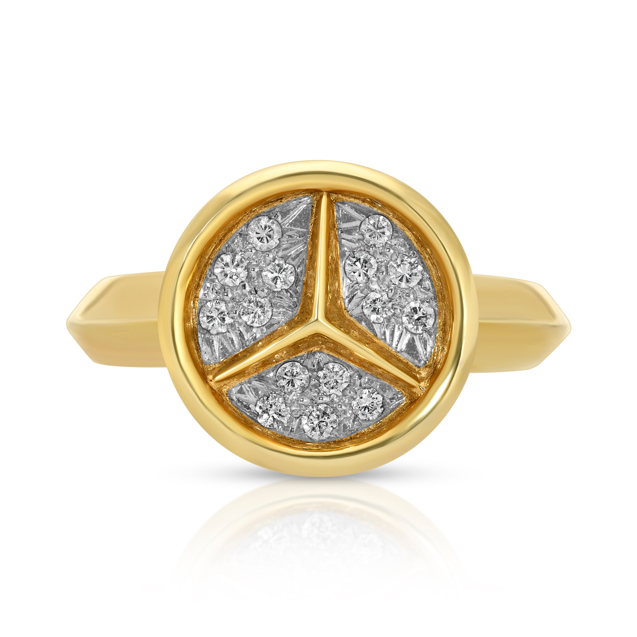 Vintage 1980s "Mercedes" Symbol Ring Signet Roseark Vintage   