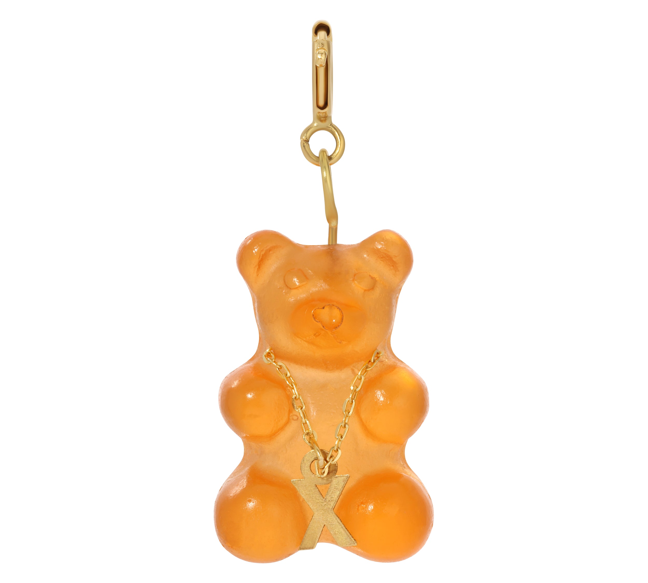 Gummy Bear Lucky Charm Charm Roseark Deux Orange Initial "X"  