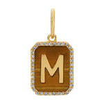 Tiger's Eye "M" Mini Charm Charm Roseark Deux   