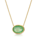 Bezeled Oval Emerald Pendant Necklace Pendant Roseark Jewelry   