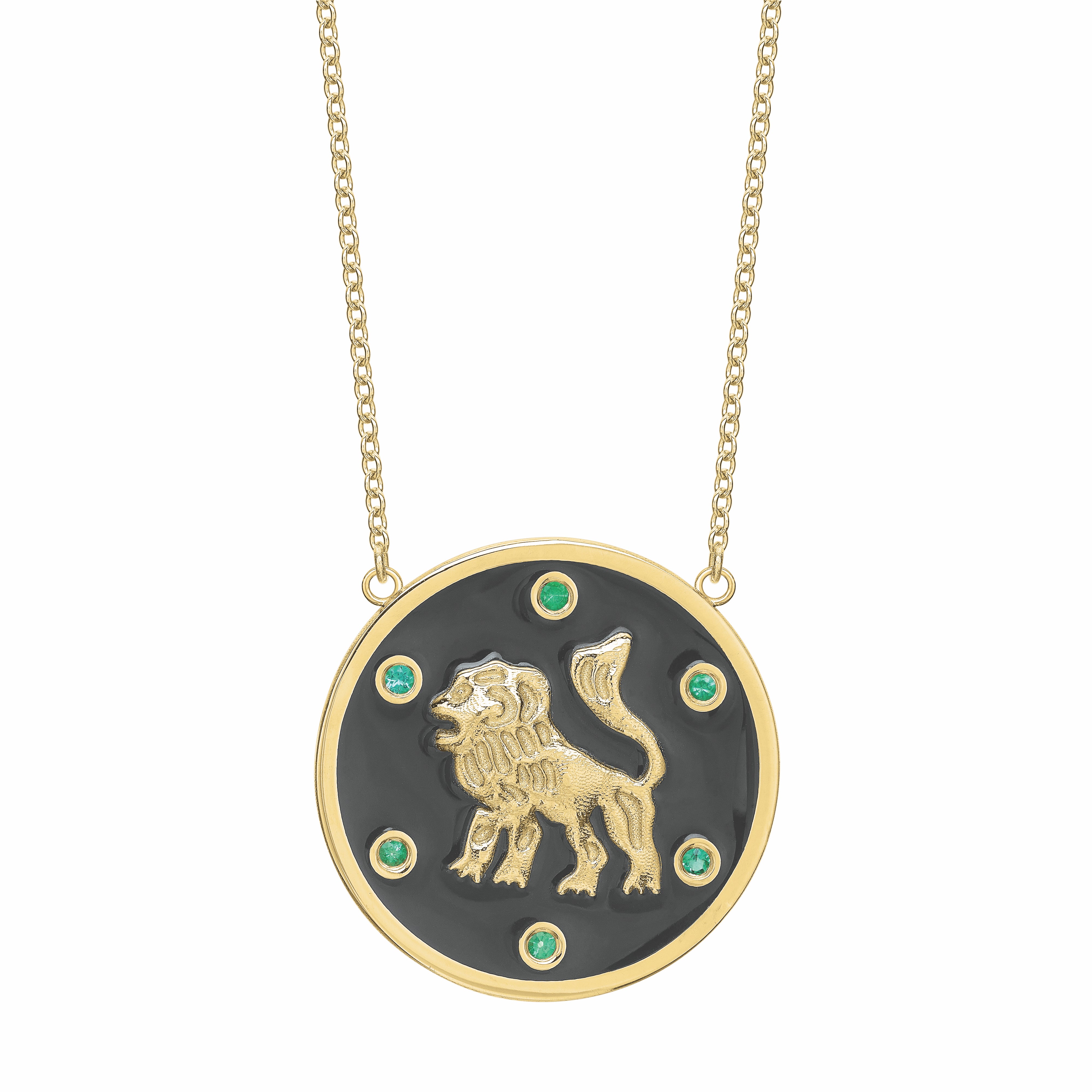 The Lioness Enamel Token Necklace Necklaces Tracee Nichols   