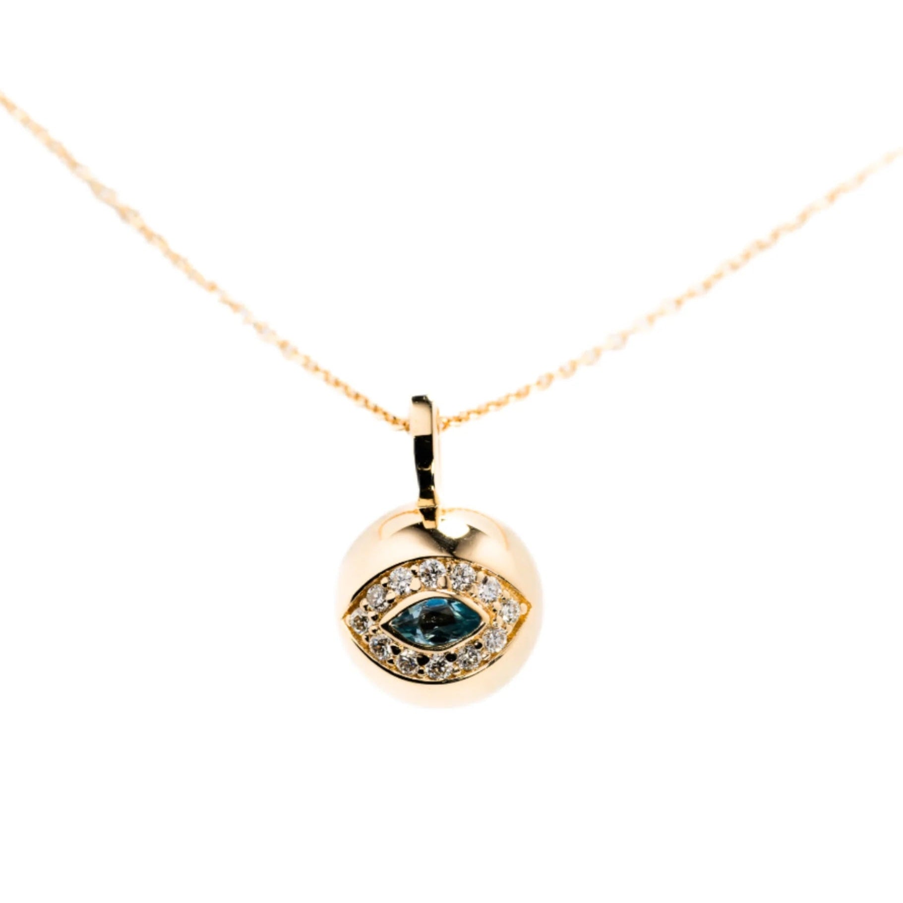 Marquise Sphere with Sapphire Eye Necklace Pendant Necklace The Finest Stack