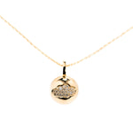 Pave Inlaid Cloud Diamond Sphere Necklace Pendant Necklace The Finest Stack