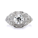 1930s Art Deco Diamond Platinum Ring Cocktail Ring Roseark Vintage