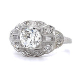 1930s Art Deco Diamond Platinum Ring Cocktail Ring Roseark Vintage