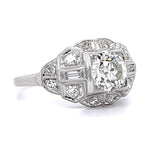 1930s Art Deco Diamond Platinum Ring Cocktail Ring Roseark Vintage