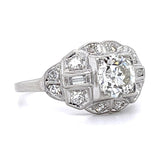 1930s Art Deco Diamond Platinum Ring Cocktail Ring Roseark Vintage
