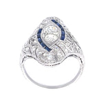 Original Art Deco European Diamond Ring Statement Ring Roseark Vintage