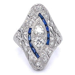 Original Art Deco European Diamond Ring Statement Ring Roseark Vintage