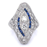 Original Art Deco European Diamond Ring Statement Ring Roseark Vintage
