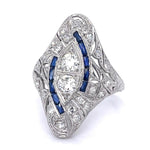 Original Art Deco European Diamond Ring Statement Ring Roseark Vintage