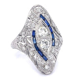 Original Art Deco European Diamond Ring Statement Ring Roseark Vintage