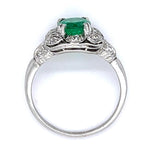 Art Deco Emerald Diamond Ring Statement Ring Roseark Vintage