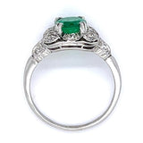 Art Deco Emerald Diamond Ring Statement Ring Roseark Vintage