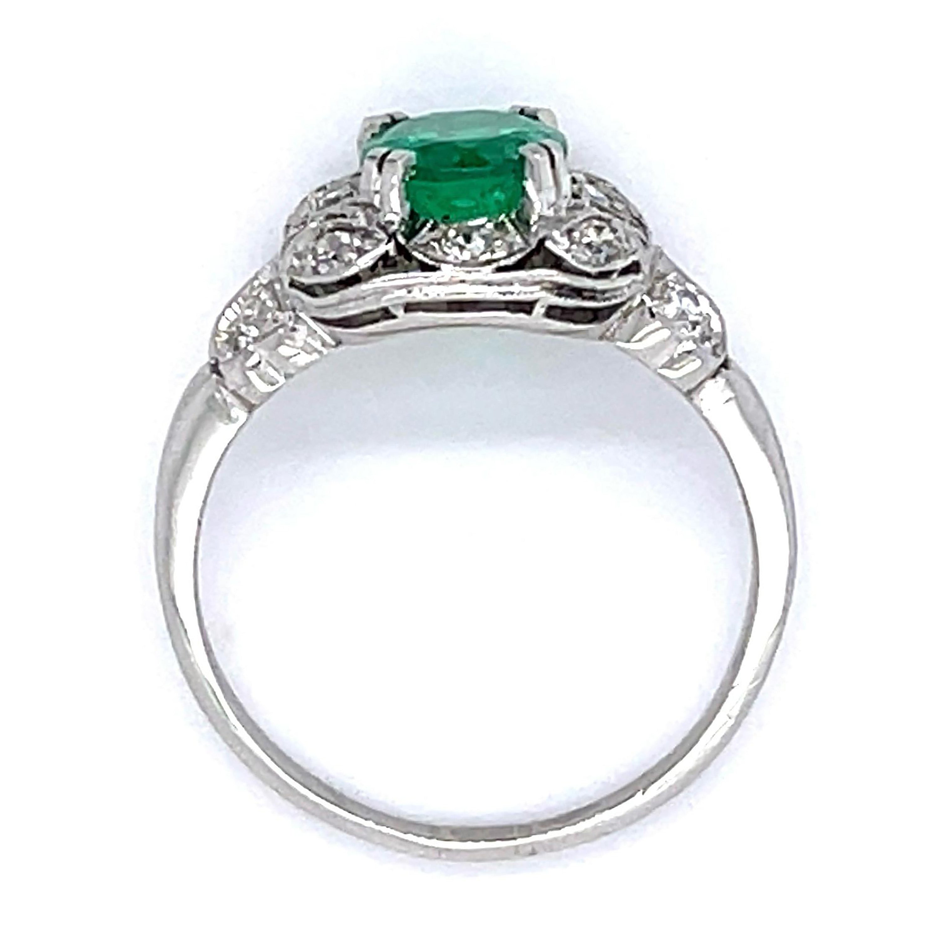 Art Deco Emerald Diamond Ring Statement Ring Roseark Vintage