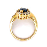 Sapphire Round Baguette Diamond Serpent Ring Statement Ring Roseark Vintage