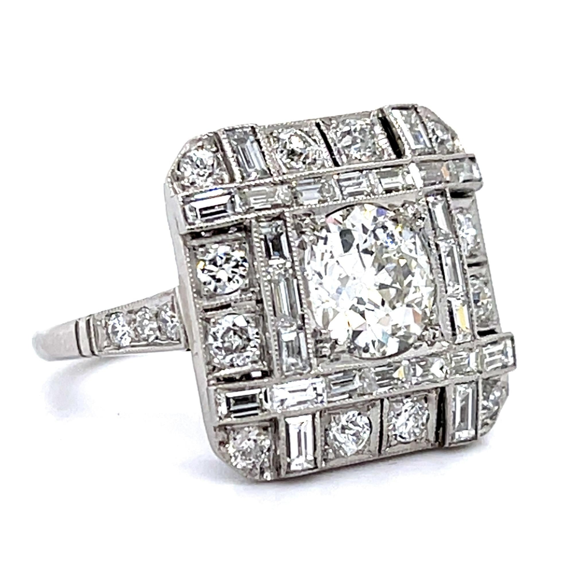 Art Deco Circa 1500s Old European Diamond Ring Statement Ring Roseark Vintage