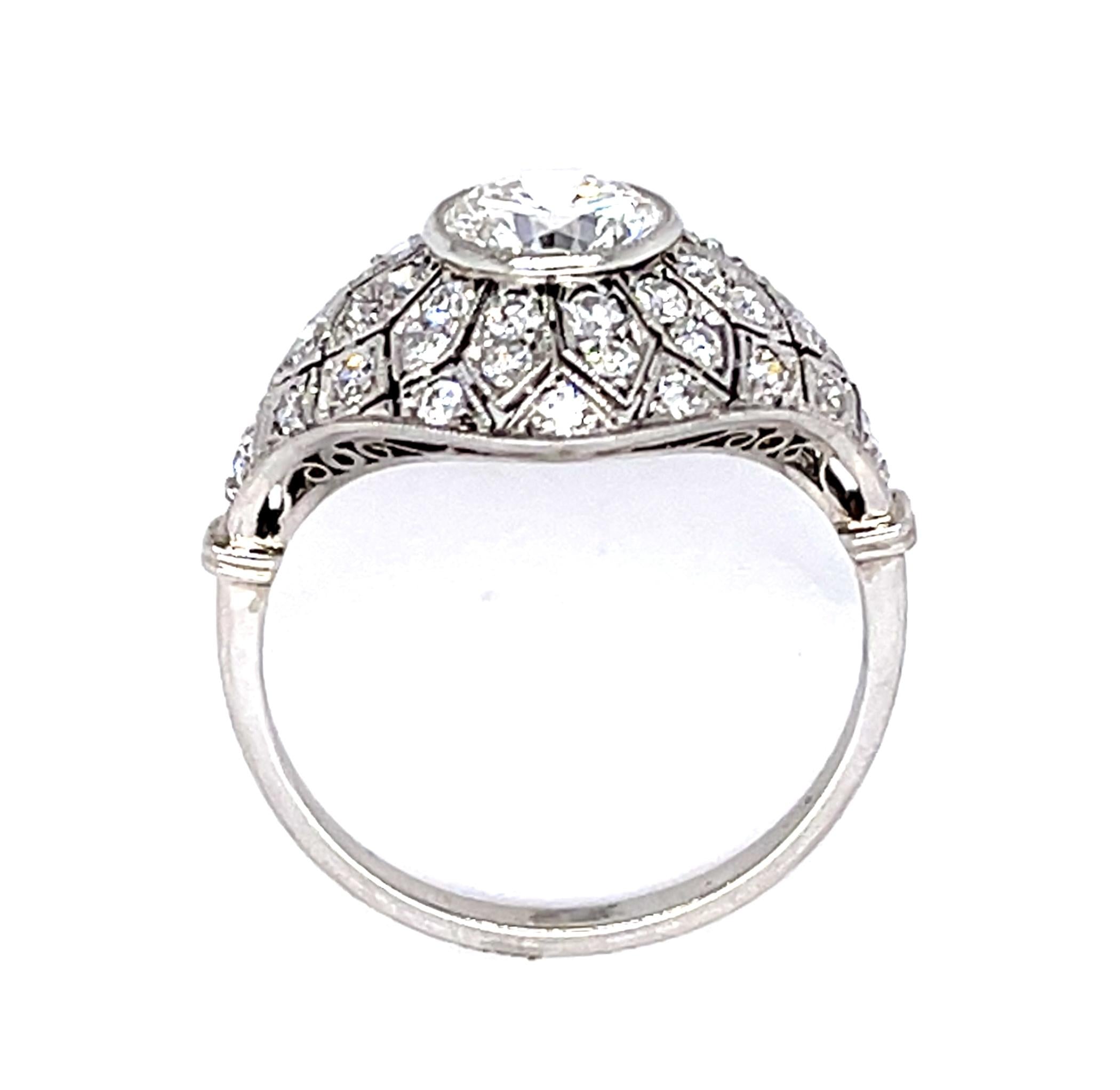 Round Diamond Handmade Ring Statement Ring Roseark Vintage