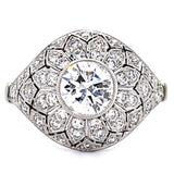 Round Diamond Handmade Ring Statement Ring Roseark Vintage